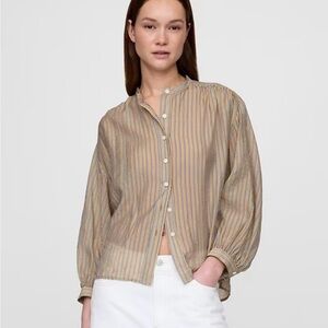GAP Beige and Black Striped Shirt NWT
